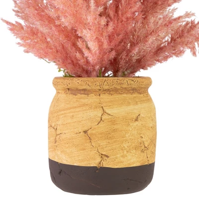 Northlight 12" Pink Cypress Artificial Plant In A Ceramic Pot - Image 3