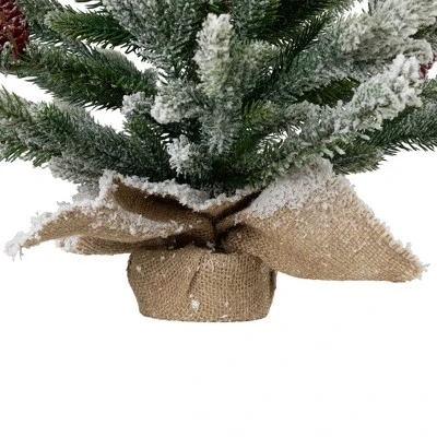 Northlight Real Touch™️ Potted Flocked Mini Fir Pine Artificial Christmas Tree - 25" - Unlit - Image 5