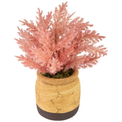 Northlight 12" Pink Cypress Artificial Plant In A Ceramic Pot - Image 2