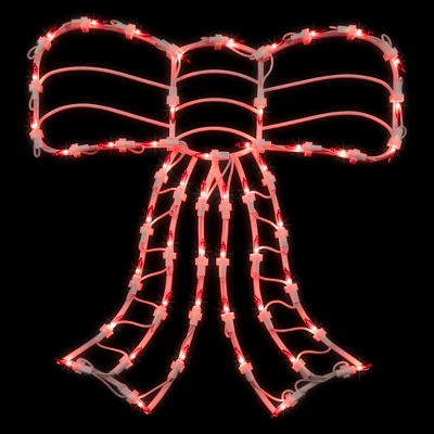 Northlight Lighted Bow Window Silhouette Christmas Decoration - 14" - Red Lights
