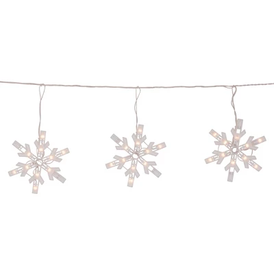 Northlight Twinkling Icicle Snowflake Christmas Lights - Clear - 8.6' White Wire - 100ct - Image 5