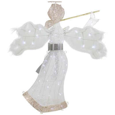 Northlight 36" LED Lighted Lace Angel With Flute Outdoor Christmas Decoration - Image 5