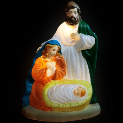 Northlight Lighted Nativity Scene Blow Mold Outdoor Christmas Decoration - 34"