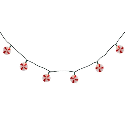 Northlight 10-Count Peppermint Candies Christmas Lights - 6ft Green Wire - Image 3