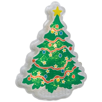 Northlight Lighted Holographic Christmas Tree Window Silhouette - 12.5" - Clear Lights - Image 3