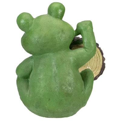 Northlight 9" Green 'Life Is Good' Frog Outdoor Garden Statue - Image 4