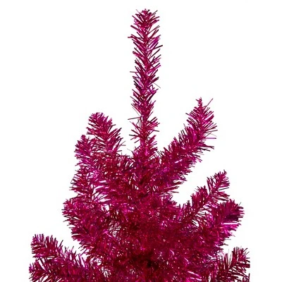 Northlight 6' Metallic Pink Tinsel Artificial Christmas Tree - Unlit - Image 3