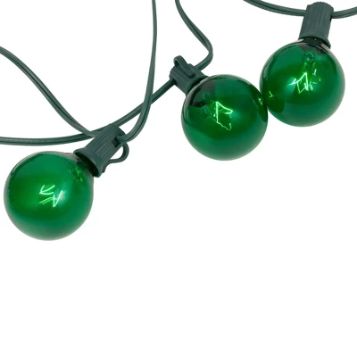 Northlight G50 Globe Indoor Outdoor Patio Light Set - Green - 9' Green Wire - 10ct - Image 4