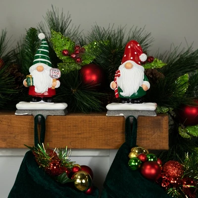Northlight Santa Gnomes Christmas Stocking Holders - 6.25" - Set Of 2 - Image 2