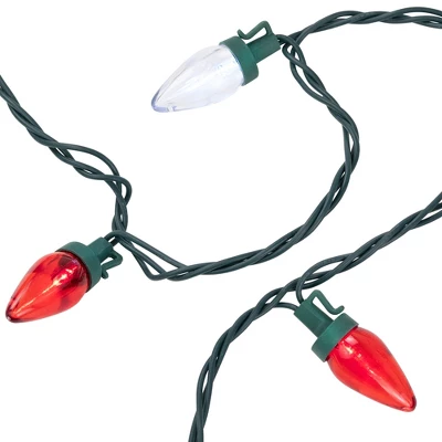 Northlight 25ct Red And Pure White LED C7 Christmas Lights - 16ft Green Wire - Image 5