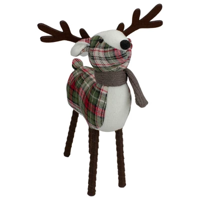 Northlight Standing Plaid Reindeer Christmas Decoration - 13.5" - Red, Green And Brown - Image 3