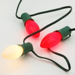 Northlight Opaque C7 Candy Cane Christmas String Lights - Red And White - 24' Green Wire - 25ct