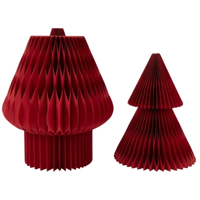 Northlight Tall Foldable Accordion Honeycomb Paper Christmas Tree - 4' - Red - Image 3