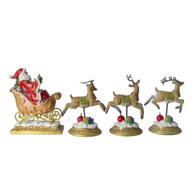Northlight Santa And Reindeer Christmas Stocking Holders - 9.5" - Set Of 4 - Image 3