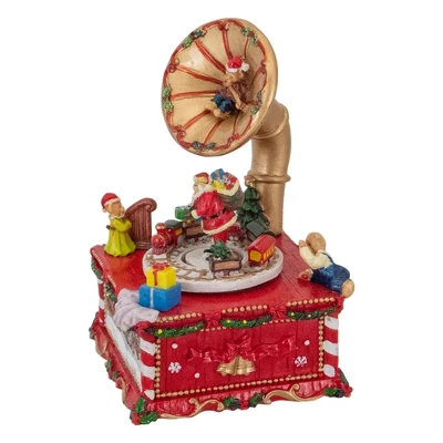 Northlight Santa Claus On Phonograph Musical Christmas Decoration - 7" - Image 3