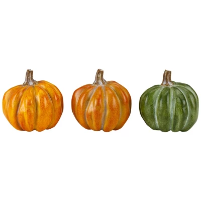 Northlight Set Of 6 Boxed Orange And Green Pumpkin Thanksgiving Decorations - Image 3