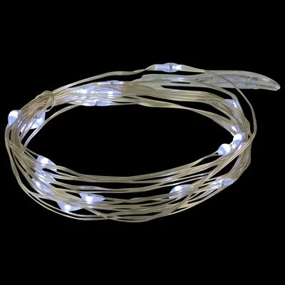 Northlight 20-Count Pure White LED Micro Fairy Christmas Lights - 6ft, Copper Wire - Image 2