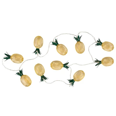 Northlight 10 B/O LED Warm White Gold Pineapple String Lights - 3' Clear Wire - Image 4
