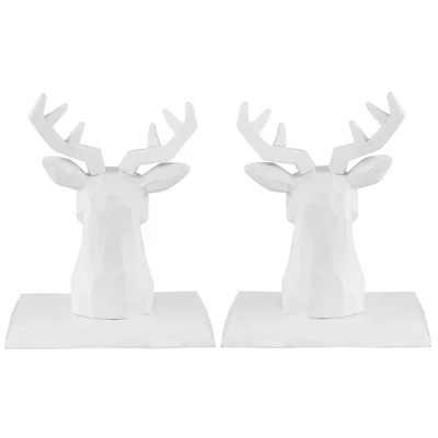 Northlight Set Of 2 White Reindeer Head Christmas Stocking Holders 5.75" - Image 4