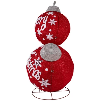 Northlight Lighted Stacked Ornament Balls Outdoor Christmas Decoration - 35" - Warm White LED - Image 4