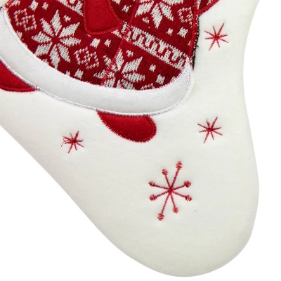 Northlight 17" White And Red "Welcome" Snowman Embroidered Christmas Stocking - Image 5