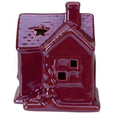 Northlight Ceramic House With Star Cutouts Christmas Decoration - 4" - Image 4