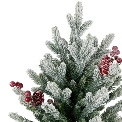 Northlight Real Touch™️ Potted Flocked Mini Fir Pine Artificial Christmas Tree - 25" - Unlit - Image 6