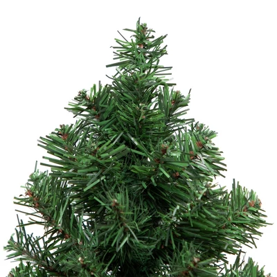 Northlight Mini Canadian Pine Artificial Christmas Tree With Faux Wood Base - 12" - Unlit - Image 3