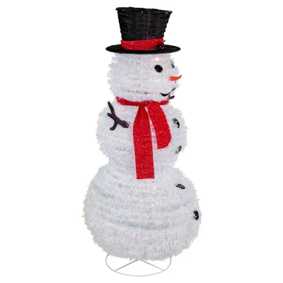 Northlight 4' Lighted Pop-Up Snowman Outdoor Christmas Decoration - Image 4