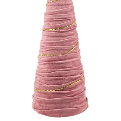 Northlight Twisted Cone Tree With Shiny Garland Christmas Decoration - 15.25" - Pink - Image 2