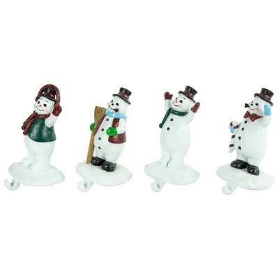 Northlight Winter Ready Glitter Snowman Christmas Stocking Holders - 7" - Set Of 4 - Image 2