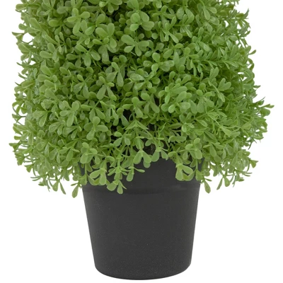 Northlight 15" Artificial Boxwood Cone Topiary Tree With Round Pot, Unlit - Image 4