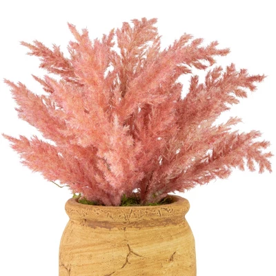 Northlight 12" Pink Cypress Artificial Plant In A Ceramic Pot - Image 4