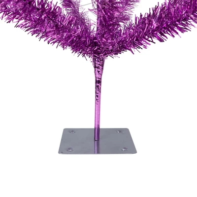 Northlight Medium Tinsel Twig Artificial Christmas Tree -3' - Purple - Unlit - Image 5