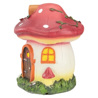 Northlight 6.25" Red Mushroom House Outdoor Garden Statue - Image 3