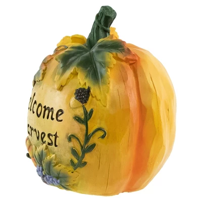 Northlight 7" Orange "Welcome Harvest" Pumpkin Fall Tabletop Decoration - Image 3