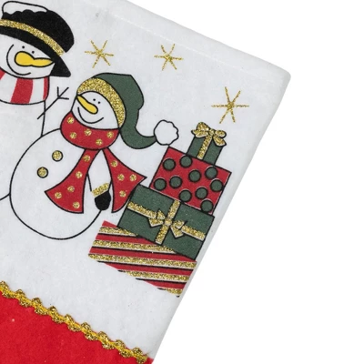 Northlight 19" Red Jolly Snowmen Scene Christmas Stocking - Image 3