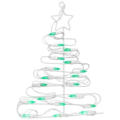 Northlight LED Lighted Christmas Tree Window Silhouette Decoration - 12.5" - Green Lights - Image 3