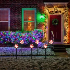 Northlight LED Lighted Peppermint Outdoor Christmas Pathway Markers - 14.5" - Set Of 4