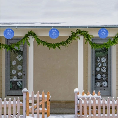 Northlight 6" LED Hanging Crystal Sphere Ball Outdoor Decoration - Blue - Image 6