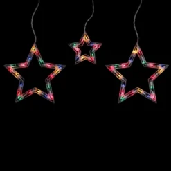 Northlight Star Shaped Icicle Christmas Lights - Multicolor - 7' White Wire - 6ct