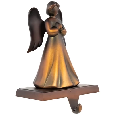 Northlight 7" Copper-tone Praying Angel Metal Christmas Stocking Holder - Image 2