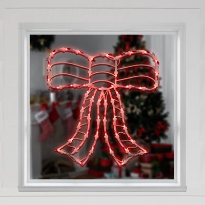 Northlight Lighted Bow Window Silhouette Christmas Decoration - 14" - Red Lights - Image 2