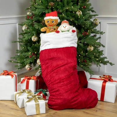 Northlight 50" Red And White Jumbo Velveteen Christmas Stocking - Image 2