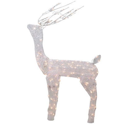 Northlight 48-Inch Lighted White Mesh Buck Outdoor Christmas Decoration - Clear Lights - Image 2