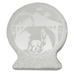 Northlight LED Lighted Nativity Scene Christmas Decoration - 9.25" - Silver Tone