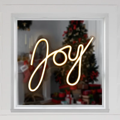 Northlight 12" White LED Lighted "Joy" Neon Style Christmas Sign - Image 2
